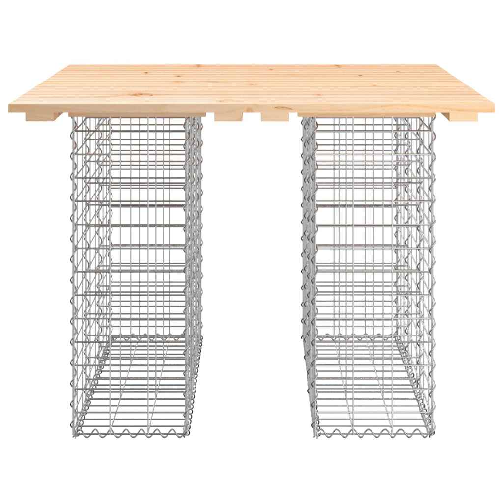 vidaXL Stół ogrodowy gabionowy 100x102x72 cm lite drewno sosnowe