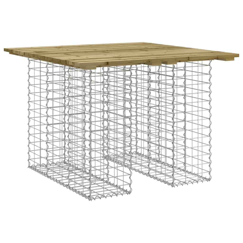 vidaXL Stół ogrodowy gabionowy 100x102x72 cm Drewno impregnowane sosnowe