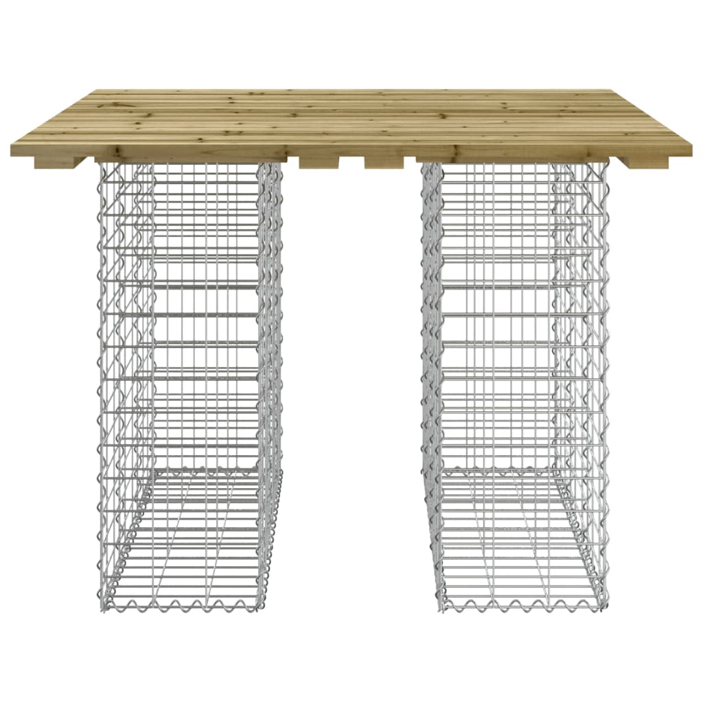 vidaXL Stół ogrodowy gabionowy 100x102x72 cm Drewno impregnowane sosnowe
