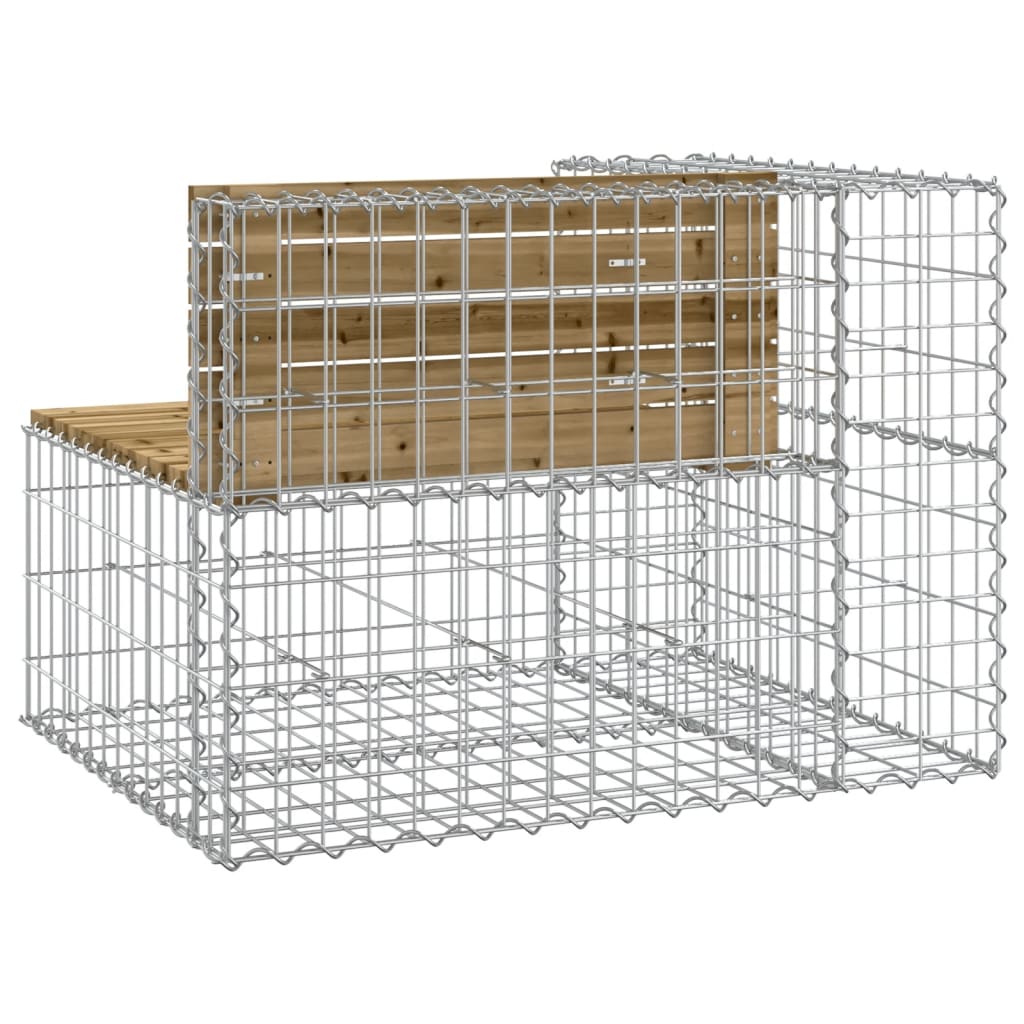 vidaXL Ławka ogrodowa z gabionem, 92x71x65,5 cm, impregnowana sosna