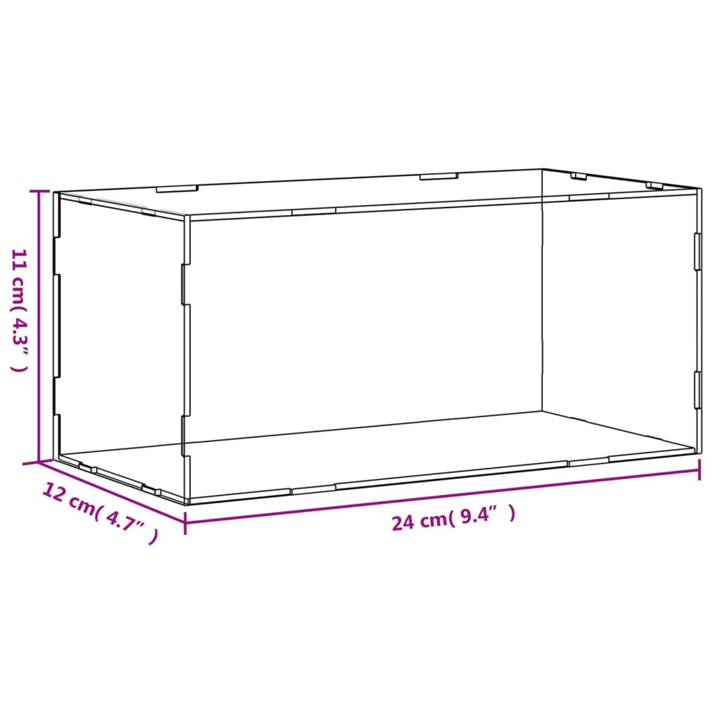vidaXL Pudełko ekspozycyjne przezroczyste 24x12x11 cm Akryl