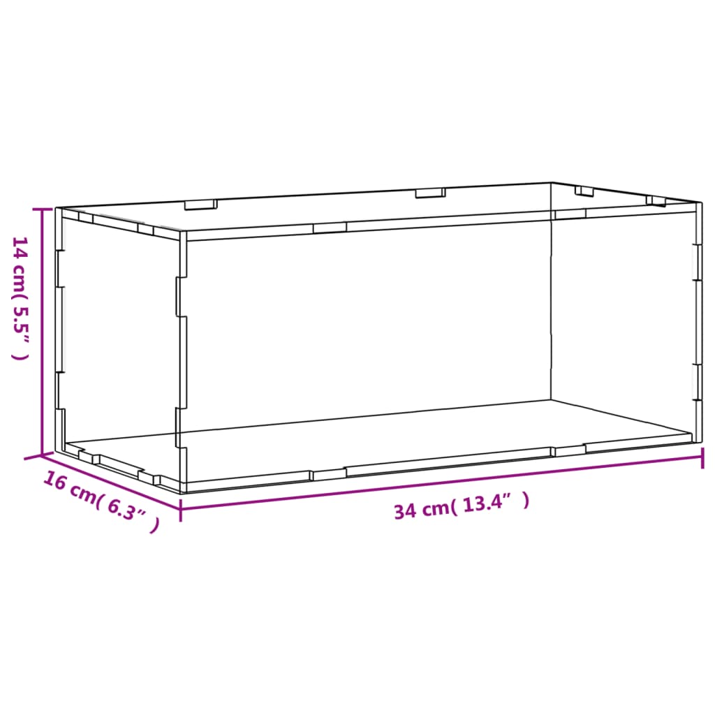 vidaXL Pudełko ekspozycyjne przezroczyste 34x16x14 cm Akryl