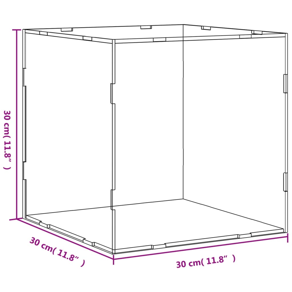 vidaXL Pudełko ekspozycyjne przezroczyste 30x30x30 cm Akryl