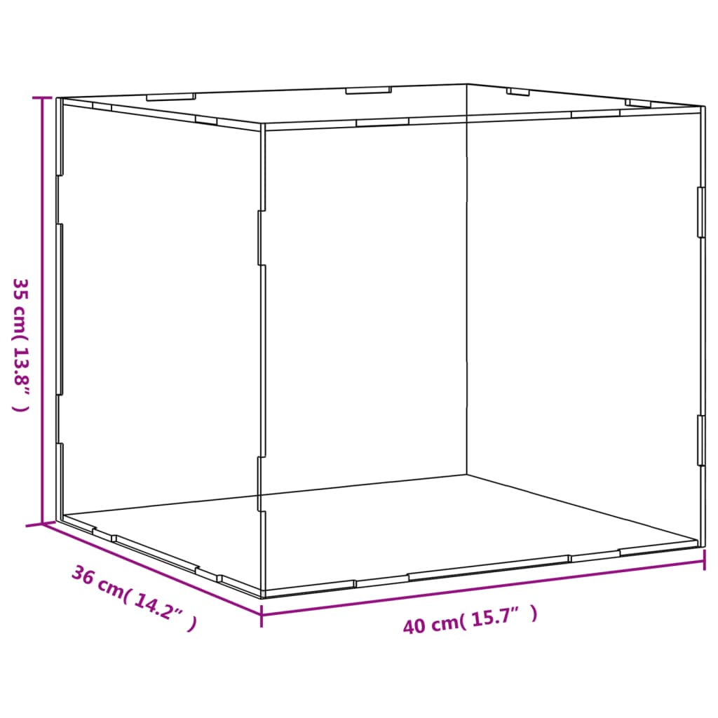 vidaXL Pudełko ekspozycyjne przezroczyste 40x36x35 cm Akryl
