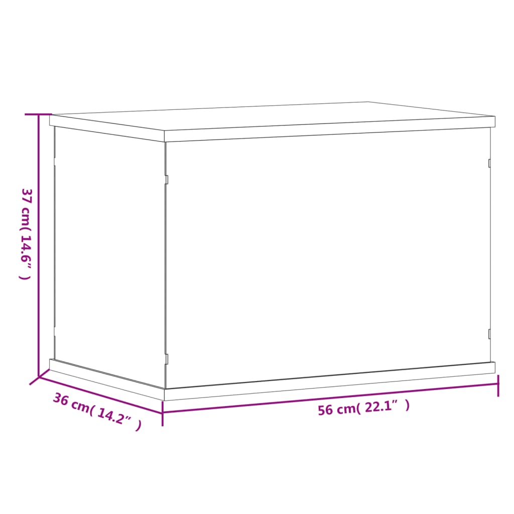 vidaXL Pudełko ekspozycyjne przezroczyste 56x36x37 cm Akryl