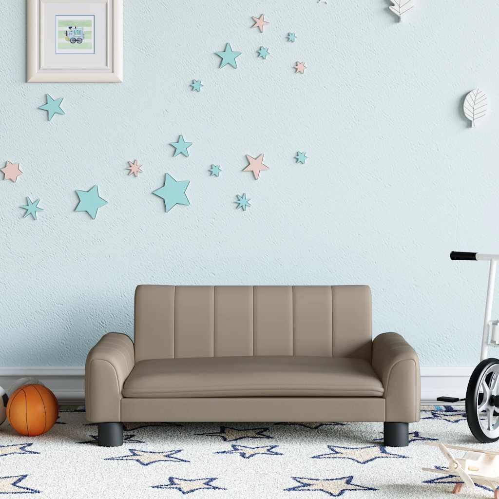 vidaXL Sofa dla dzieci, cappuccino, 70x45x30 cm, sztuczna skóra