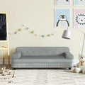 vidaXL Sofa dla dzieci, jasnoszara, 90x53x30 cm, aksamit