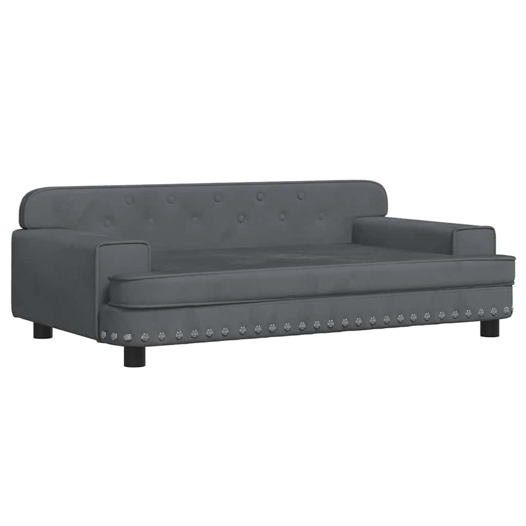 vidaXL Sofa dla dzieci, ciemnoszara, 90x53x30 cm, aksamit