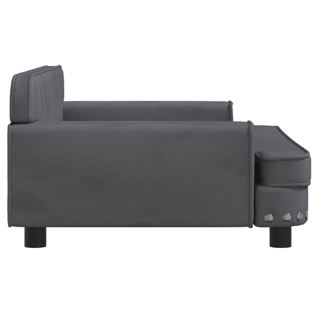 vidaXL Sofa dla dzieci, ciemnoszara, 90x53x30 cm, aksamit