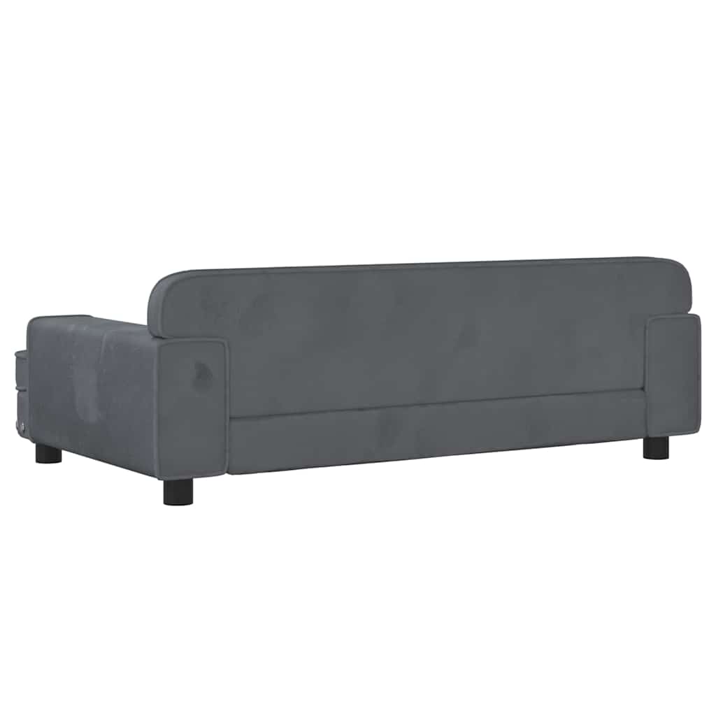 vidaXL Sofa dla dzieci, ciemnoszara, 90x53x30 cm, aksamit