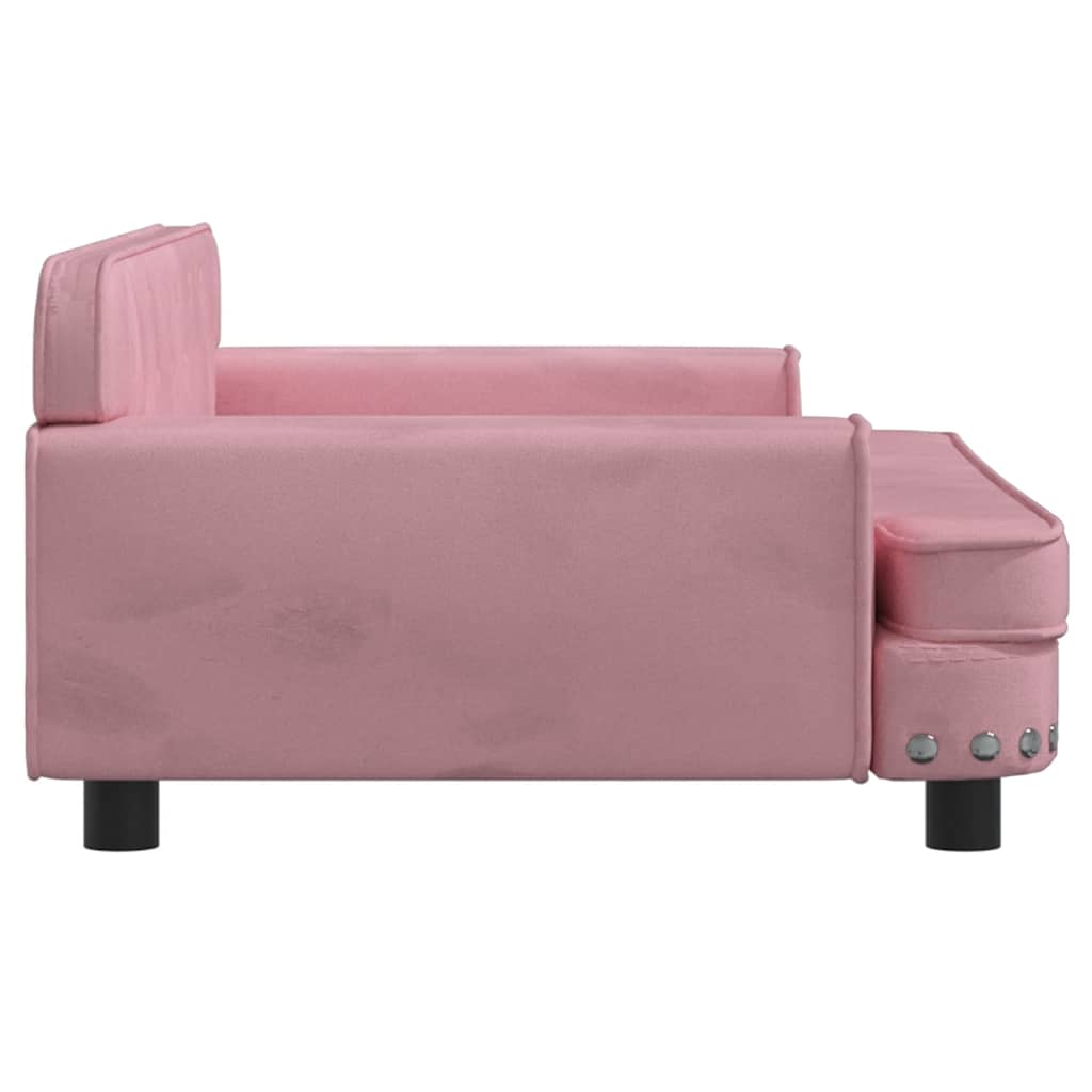 vidaXL Sofa dla dzieci, różowa, 90x53x30 cm, aksamit