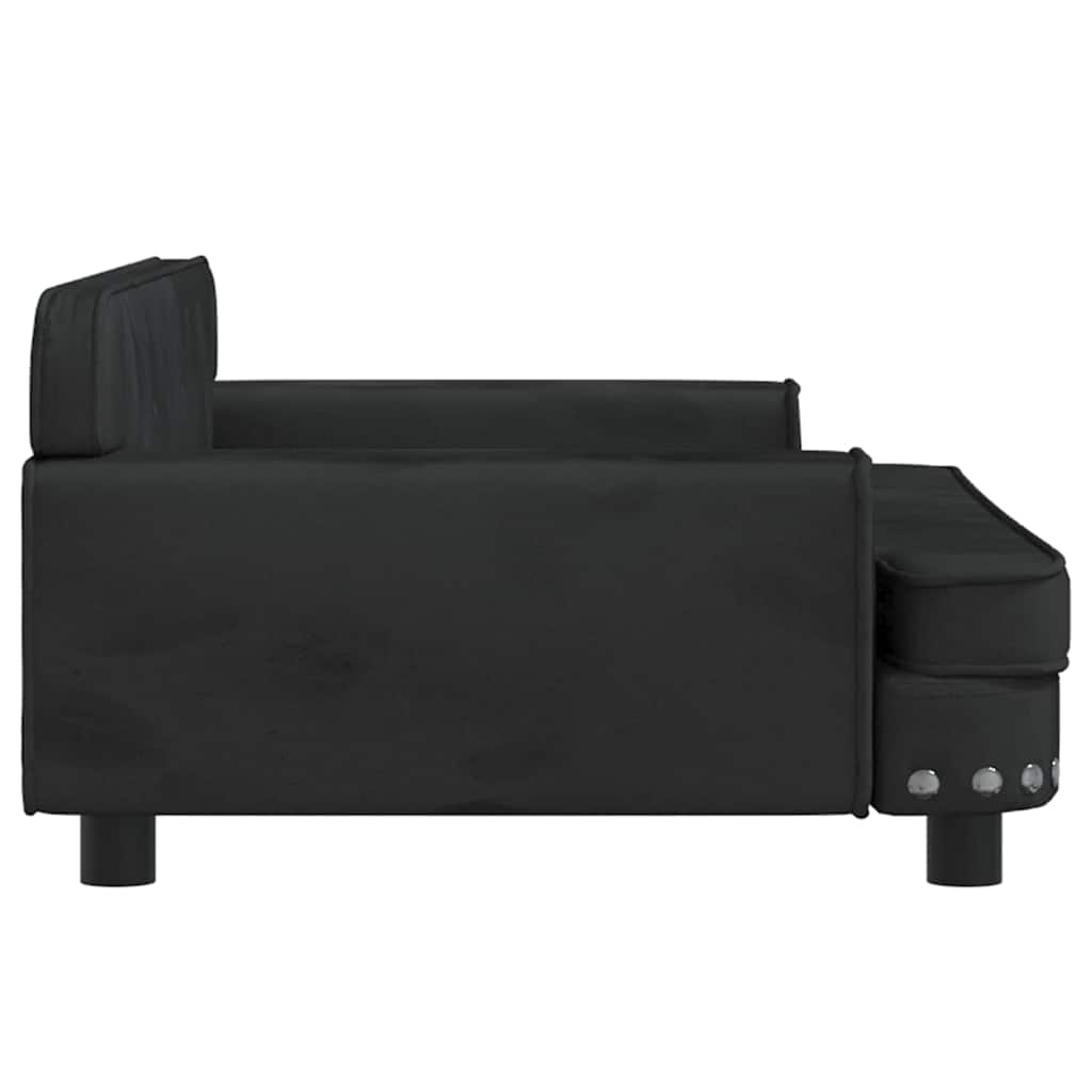 vidaXL Sofa dla dzieci, czarna, 90x53x30 cm, aksamit