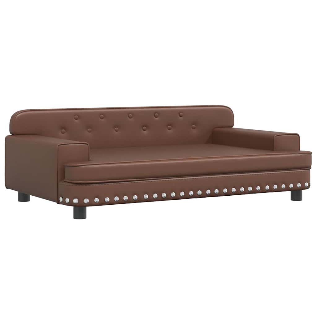 vidaXL Sofa dla dzieci, brązowa, 90x53x30 cm, sztuczna skóra