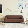 vidaXL Sofa dla dzieci, brązowa, 90x53x30 cm, sztuczna skóra