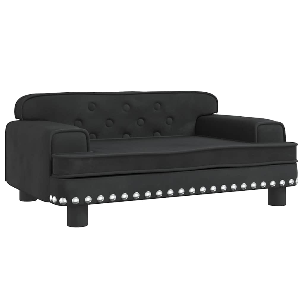 vidaXL Sofa dla dzieci, czarna, 70x45x30 cm, aksamit