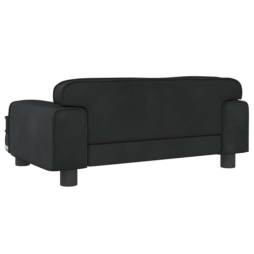 vidaXL Sofa dla dzieci, czarna, 70x45x30 cm, aksamit