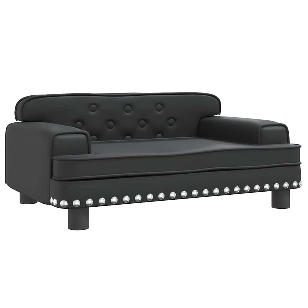 vidaXL Sofa dla dzieci, czarna, 70x45x30 cm, sztuczna skóra