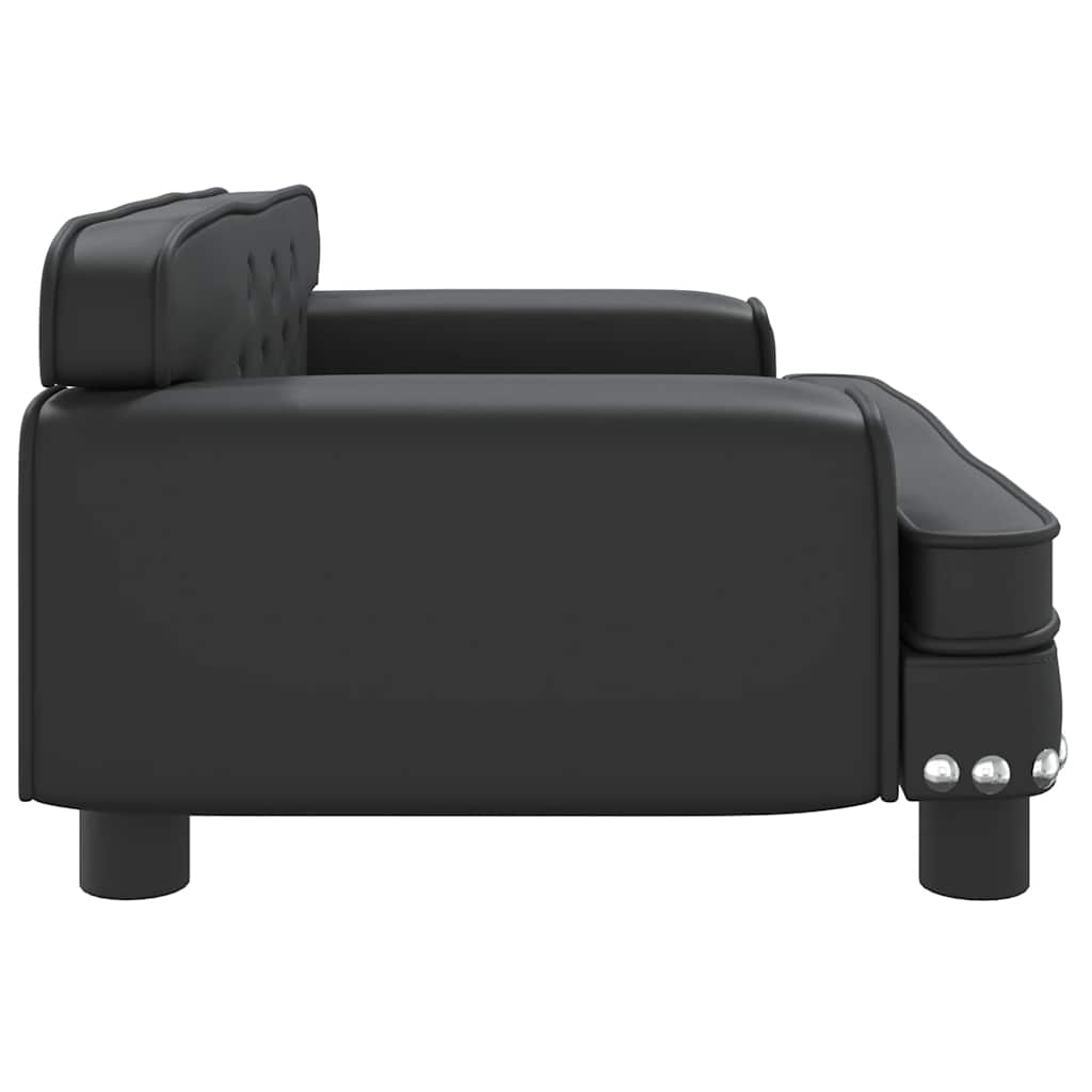 vidaXL Sofa dla dzieci, czarna, 70x45x30 cm, sztuczna skóra