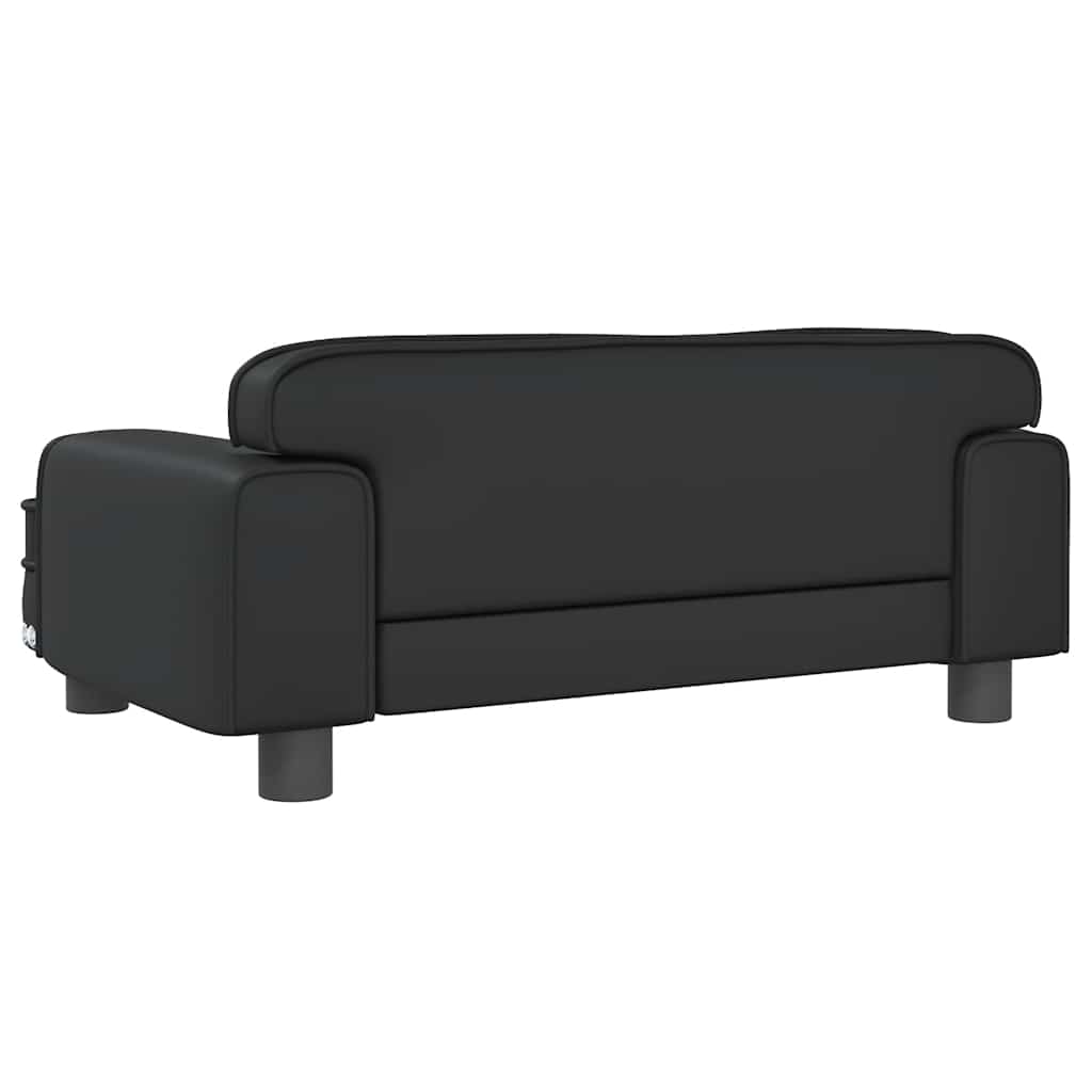 vidaXL Sofa dla dzieci, czarna, 70x45x30 cm, sztuczna skóra
