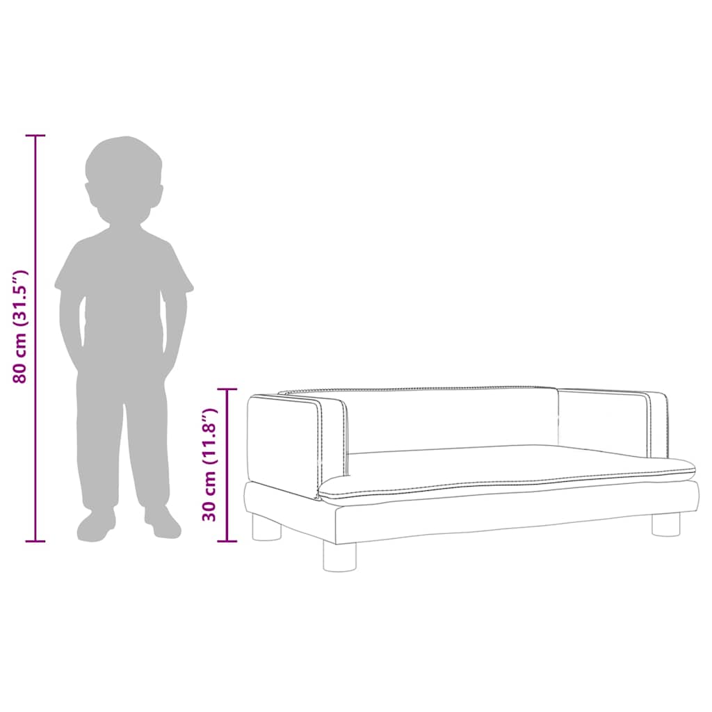 vidaXL Sofa dla dzieci, niebieska, 80x45x30 cm, aksamit