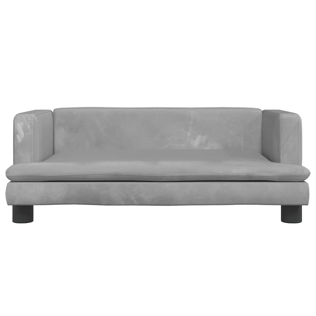 vidaXL Sofa dla dzieci, jasnoszara, 80x45x30 cm, aksamit
