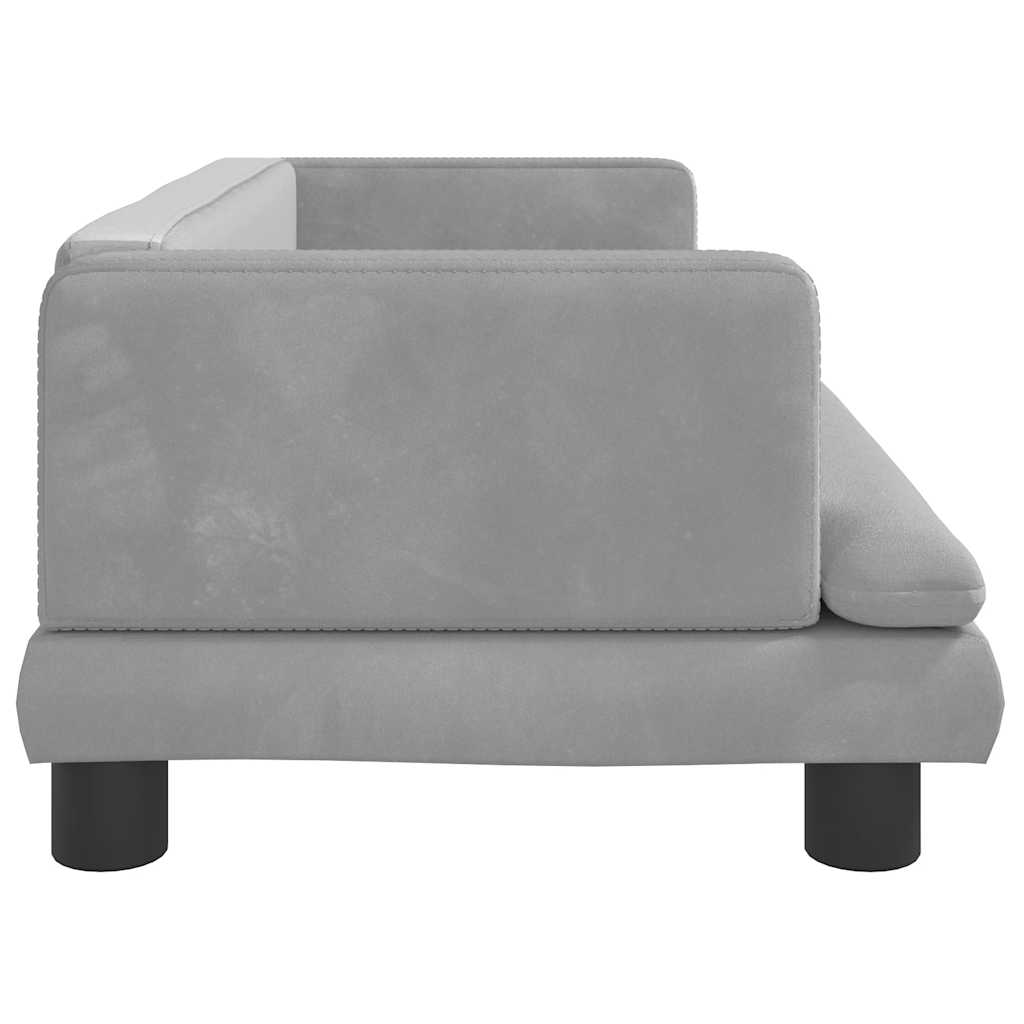 vidaXL Sofa dla dzieci, jasnoszara, 80x45x30 cm, aksamit