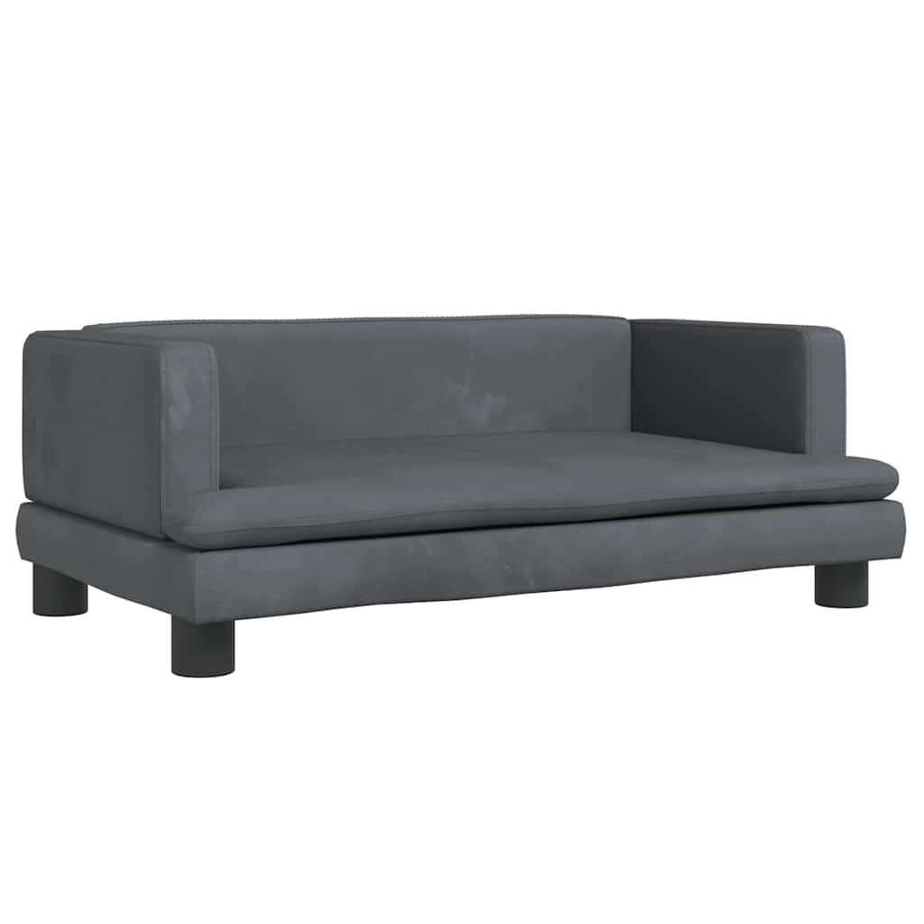 vidaXL Sofa dla dzieci, ciemnoszara, 80x45x30 cm, aksamit