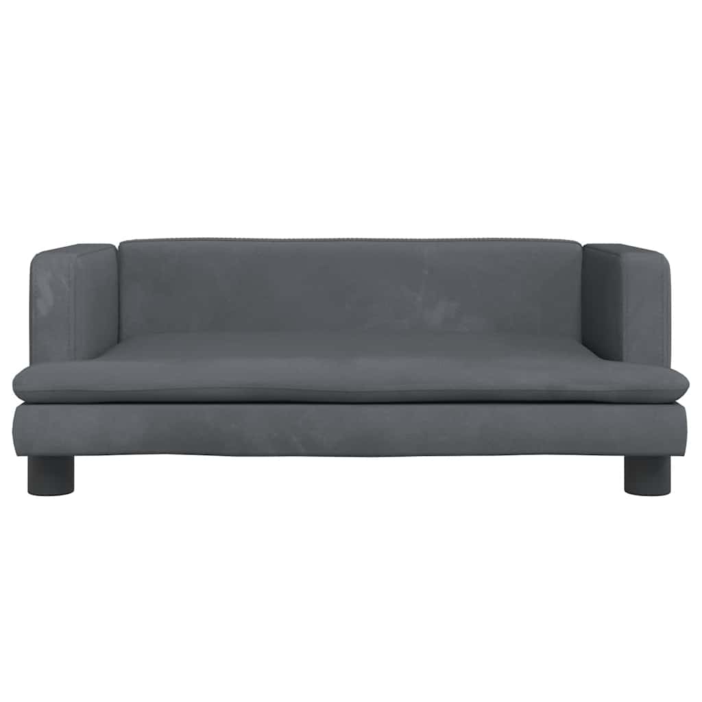 vidaXL Sofa dla dzieci, ciemnoszara, 80x45x30 cm, aksamit