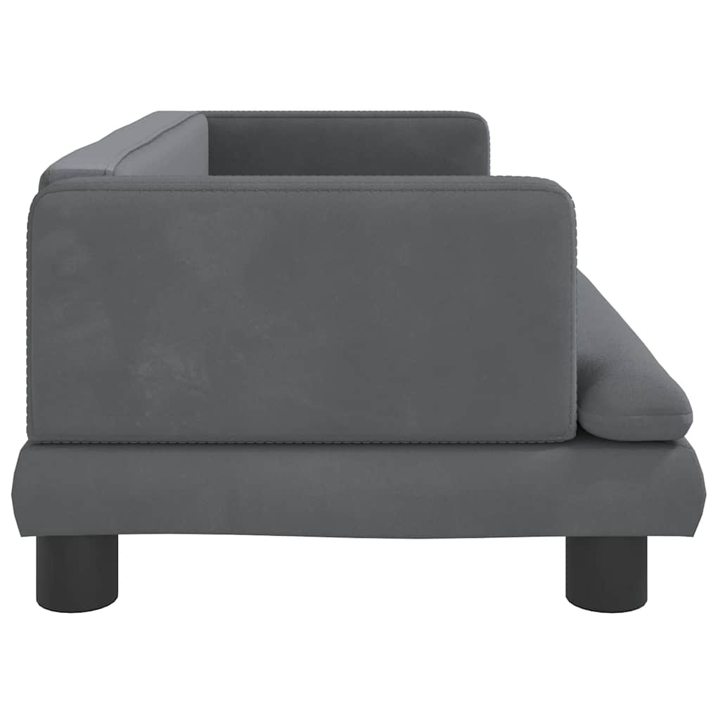 vidaXL Sofa dla dzieci, ciemnoszara, 80x45x30 cm, aksamit