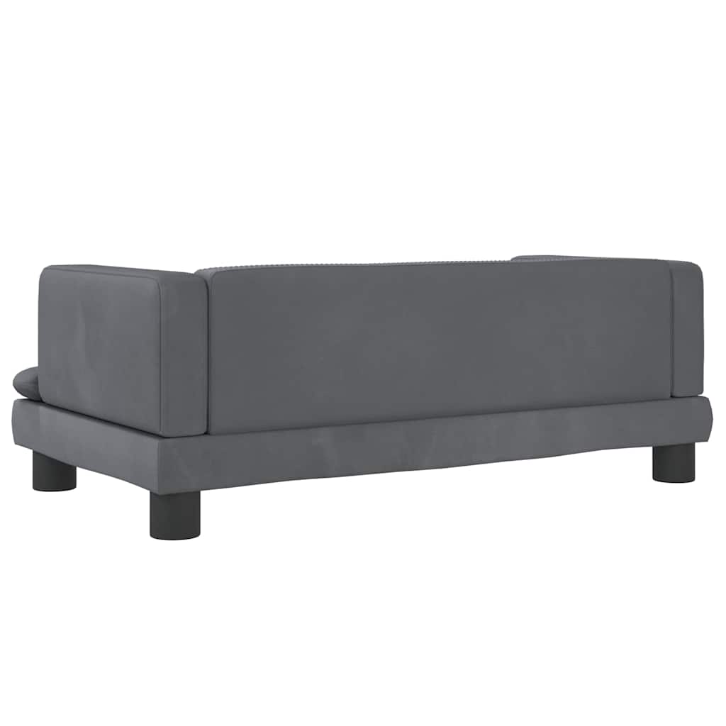 vidaXL Sofa dla dzieci, ciemnoszara, 80x45x30 cm, aksamit
