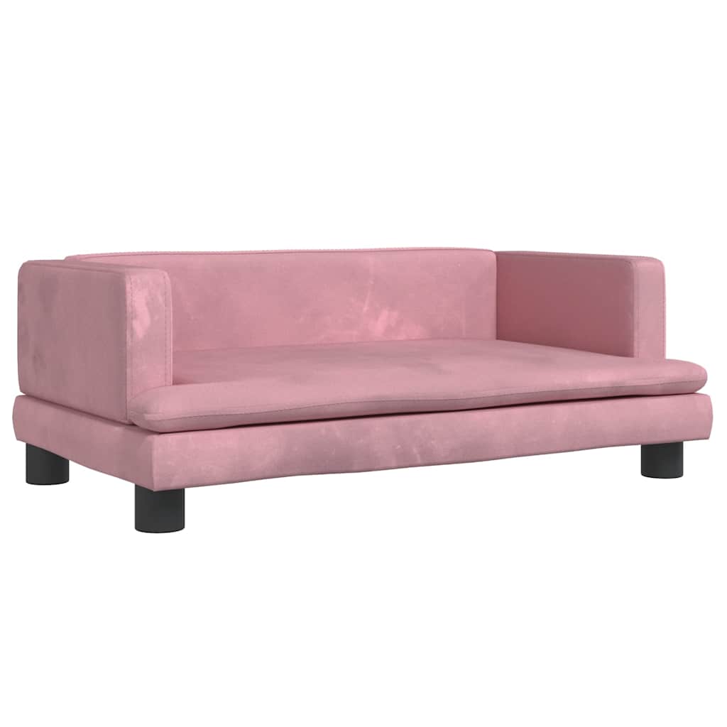 vidaXL Sofa dla dzieci, różowa, 80x45x30 cm, aksamit