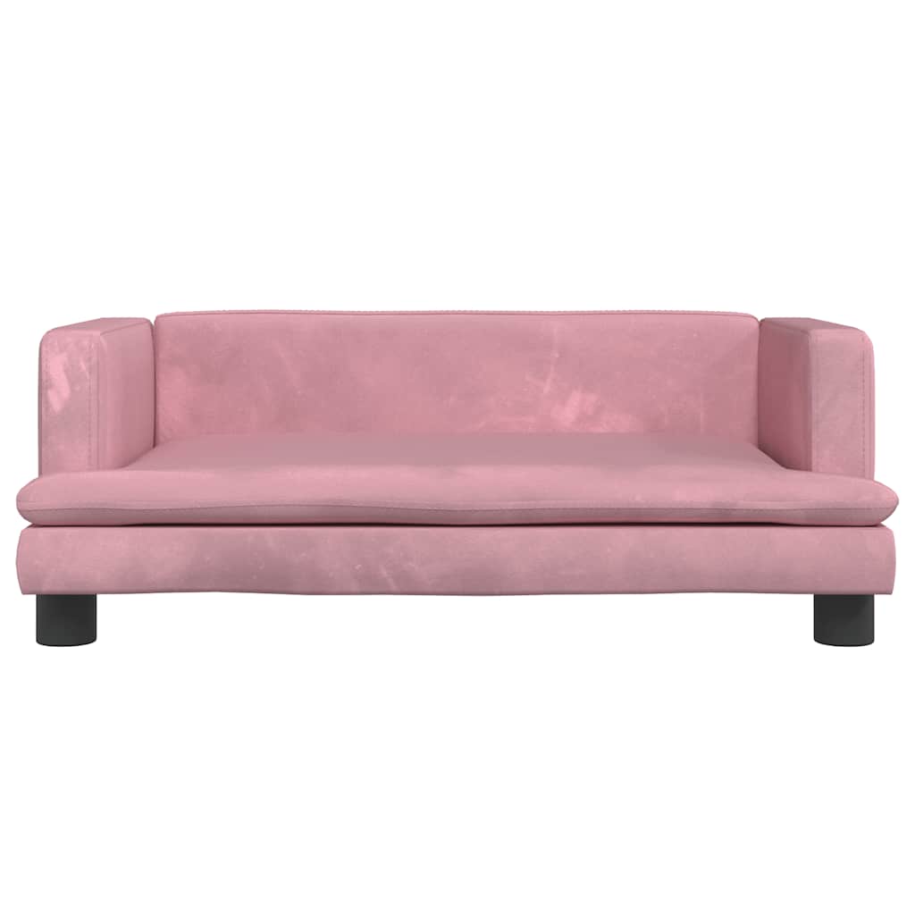 vidaXL Sofa dla dzieci, różowa, 80x45x30 cm, aksamit