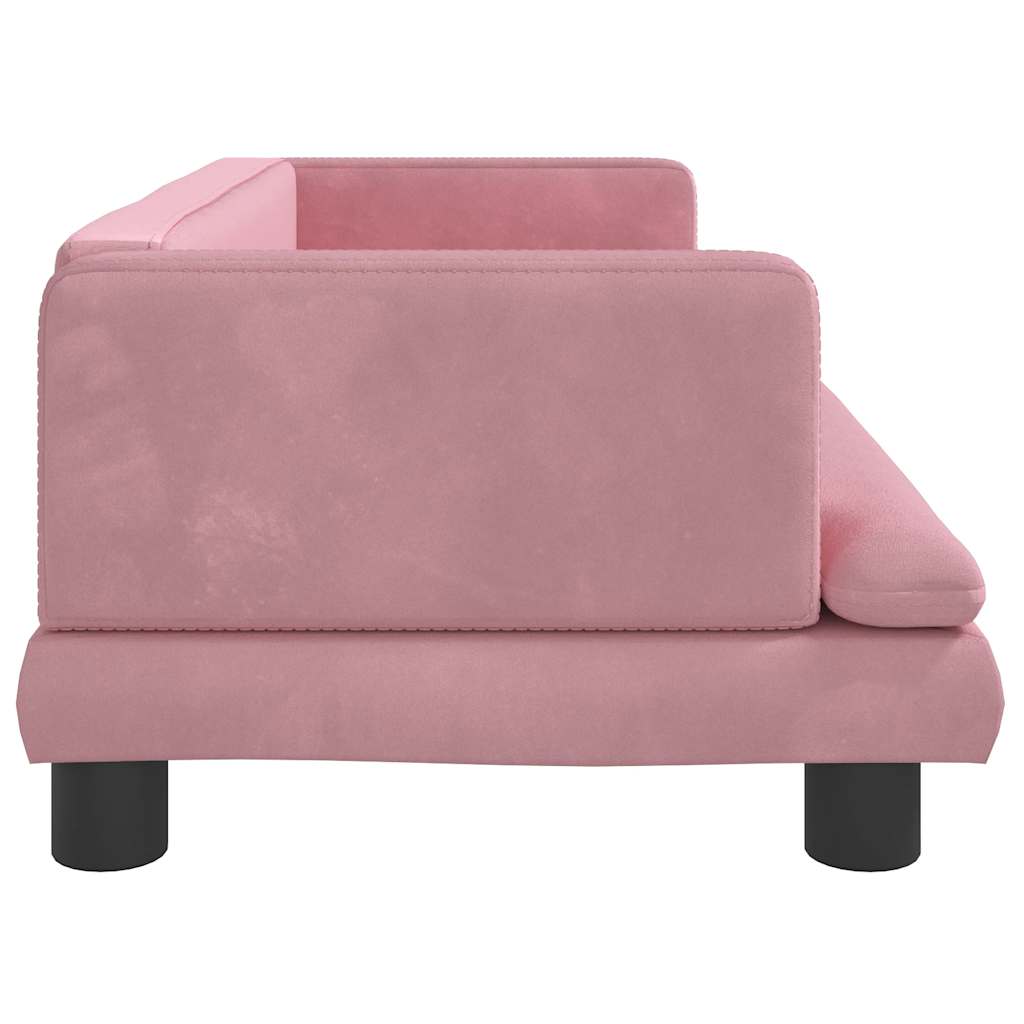 vidaXL Sofa dla dzieci, różowa, 80x45x30 cm, aksamit