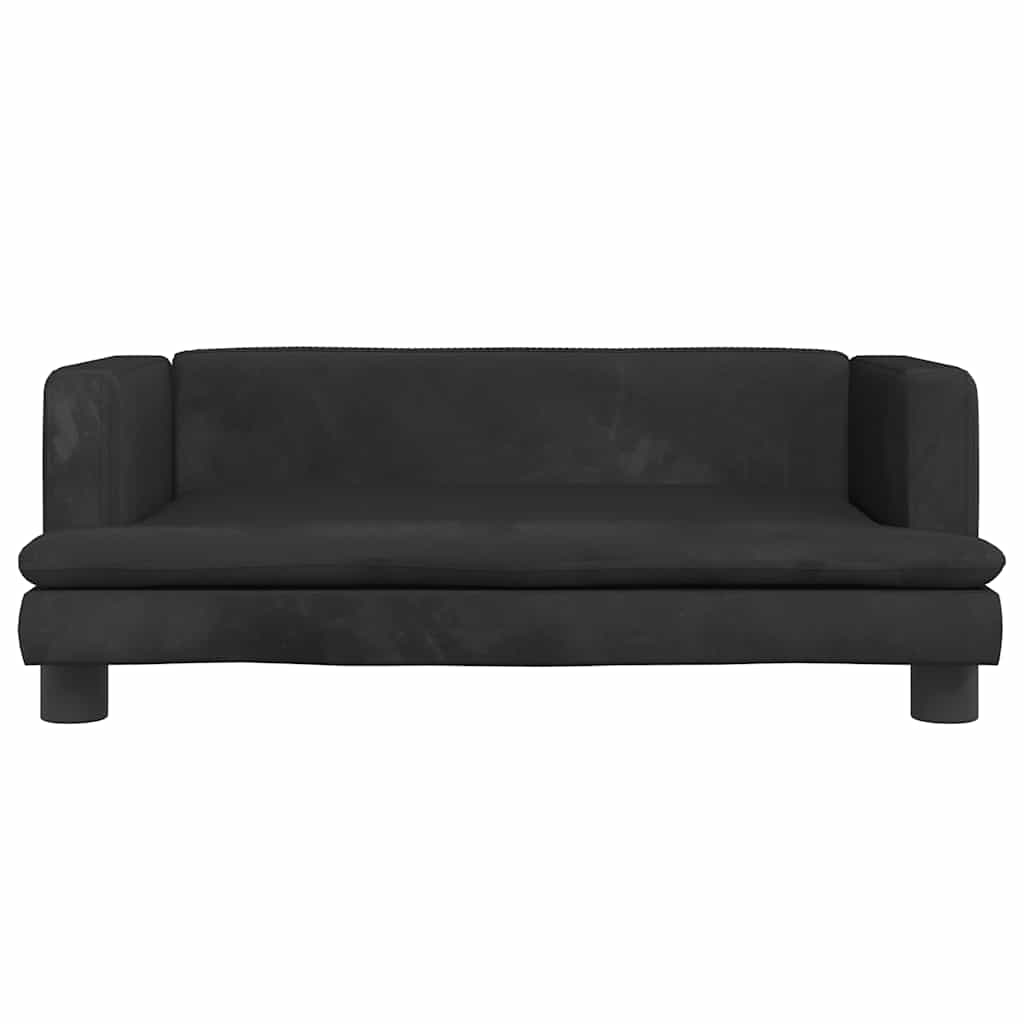 vidaXL Sofa dla dzieci, czarna, 80x45x30 cm, aksamit