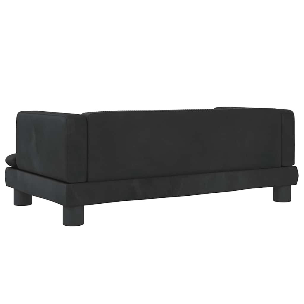 vidaXL Sofa dla dzieci, czarna, 80x45x30 cm, aksamit