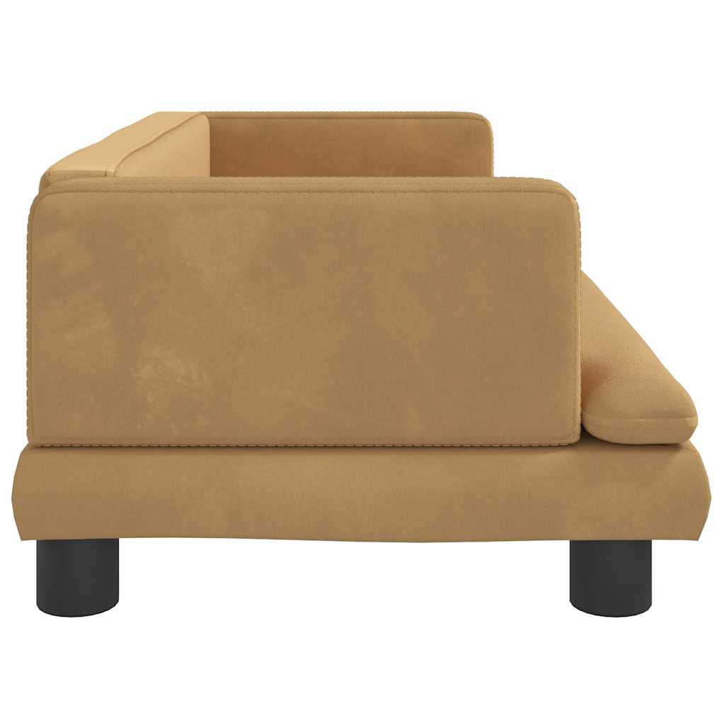 vidaXL Sofa dla dzieci, brązowa, 80x45x30 cm, aksamit