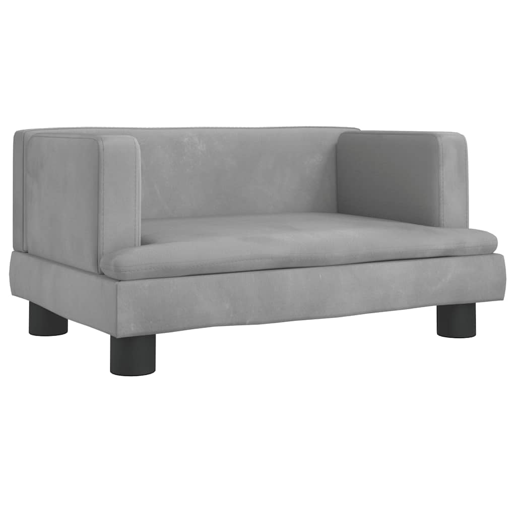 vidaXL Sofa dla dzieci, jasnoszara, 60x40x30 cm, aksamit
