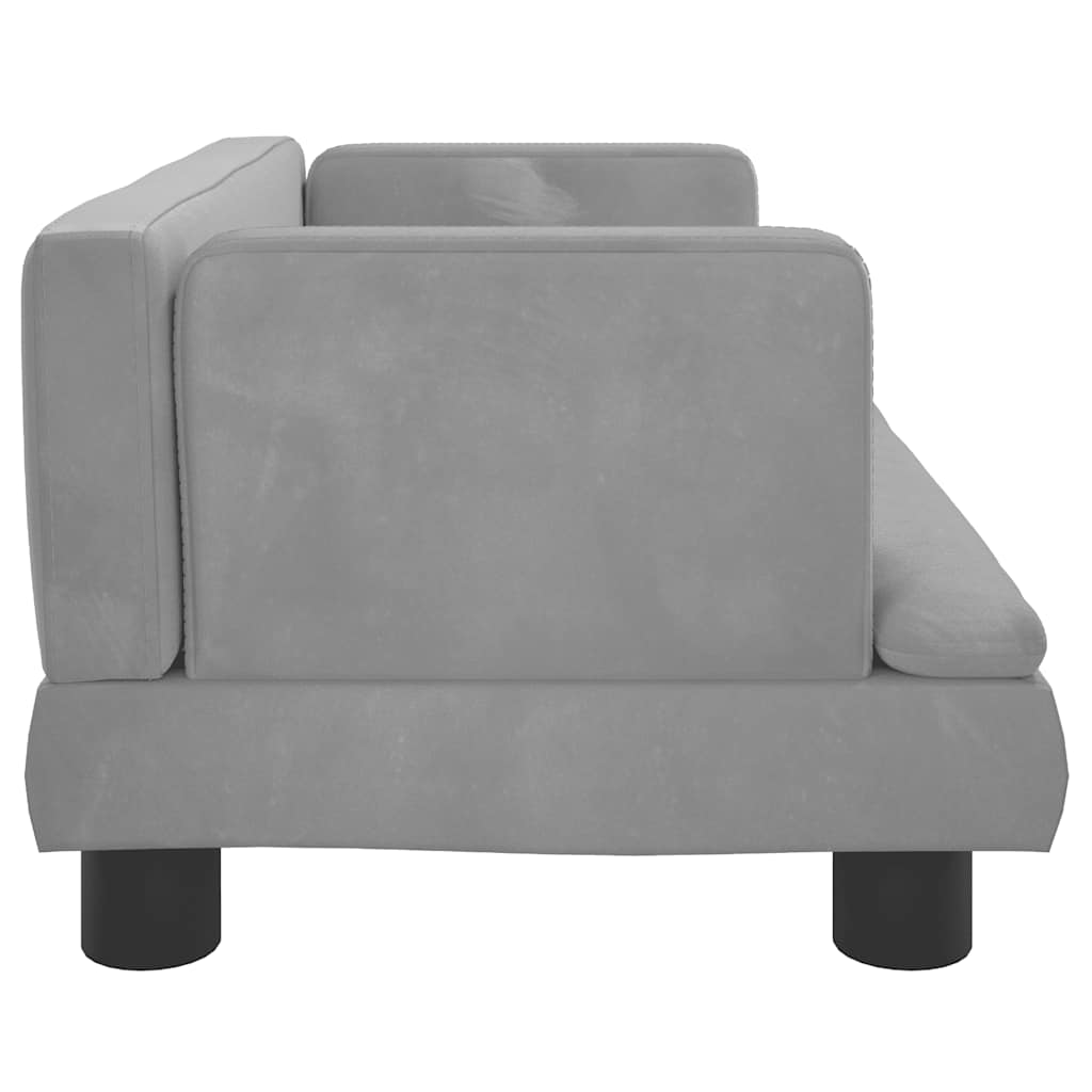 vidaXL Sofa dla dzieci, jasnoszara, 60x40x30 cm, aksamit