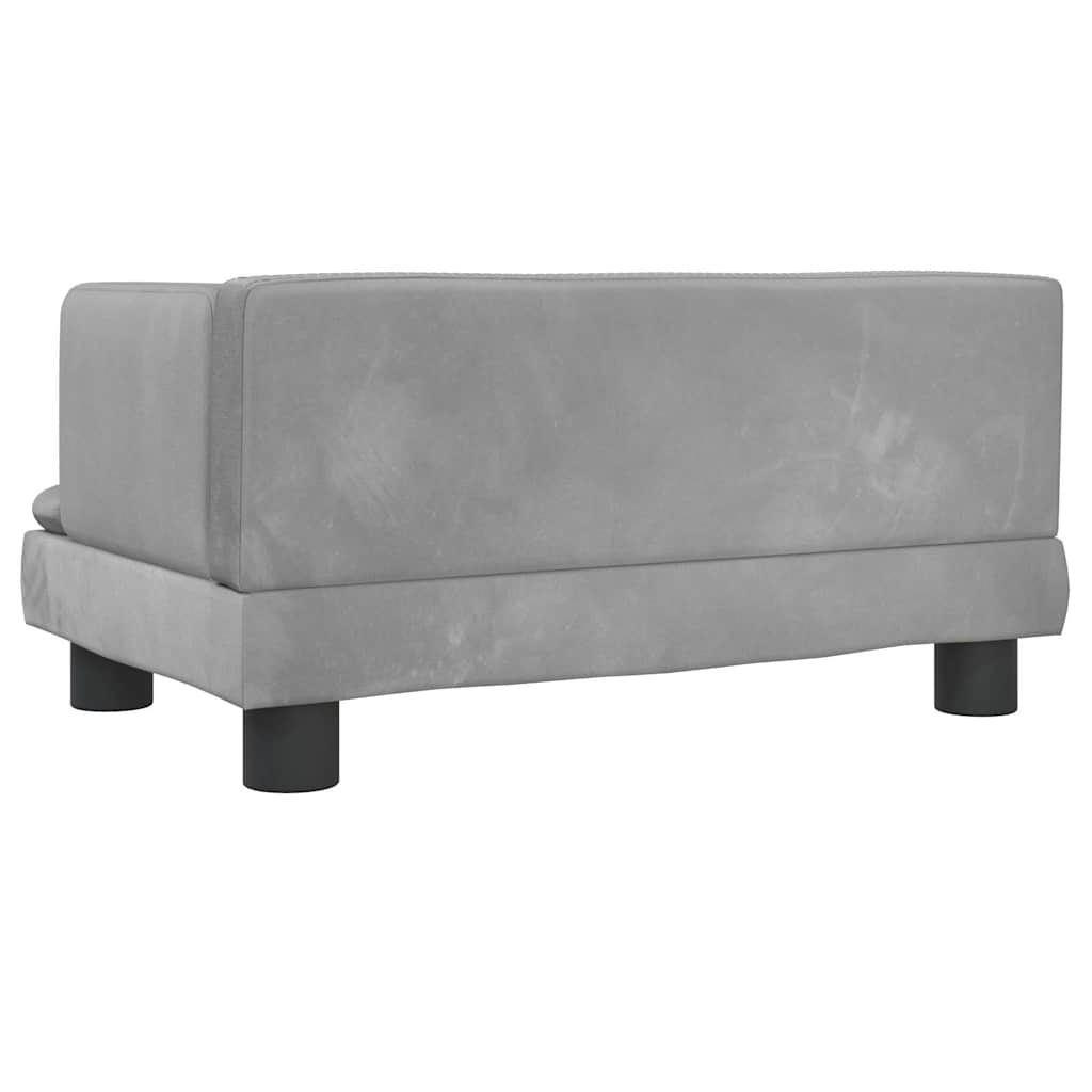 vidaXL Sofa dla dzieci, jasnoszara, 60x40x30 cm, aksamit