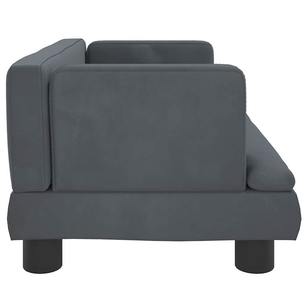 vidaXL Sofa dla dzieci, ciemnoszara, 60x40x30 cm, aksamit