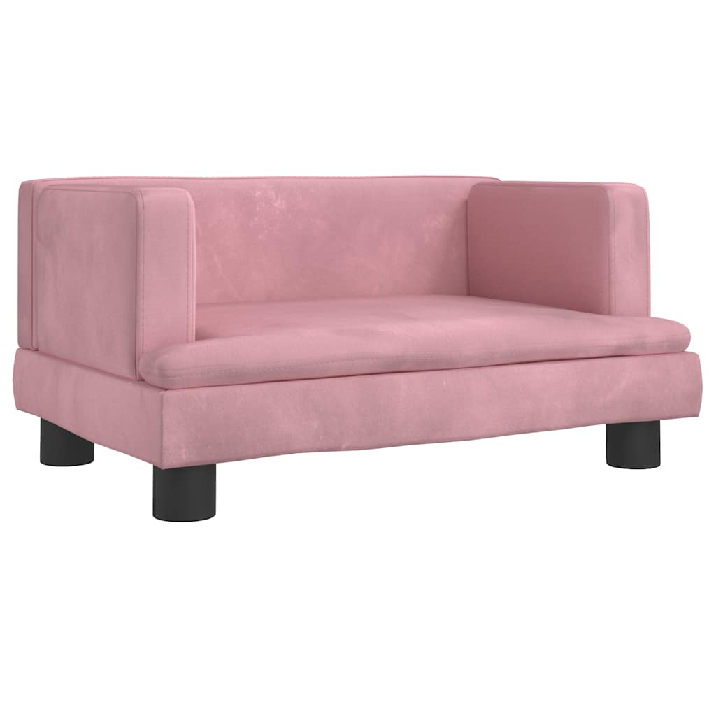 vidaXL Sofa dla dzieci, różowa, 60x40x30 cm, aksamit