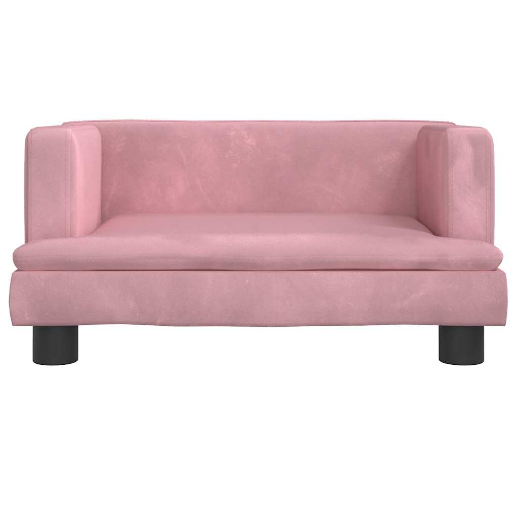vidaXL Sofa dla dzieci, różowa, 60x40x30 cm, aksamit