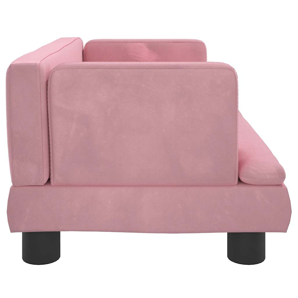 vidaXL Sofa dla dzieci, różowa, 60x40x30 cm, aksamit