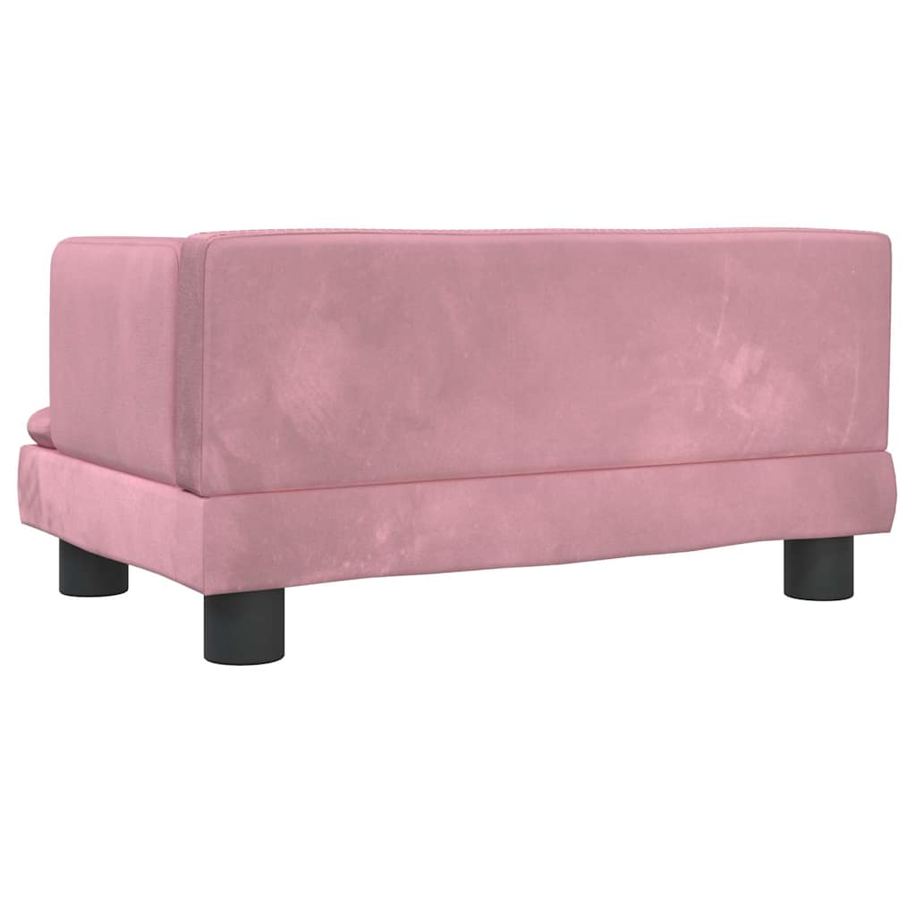 vidaXL Sofa dla dzieci, różowa, 60x40x30 cm, aksamit