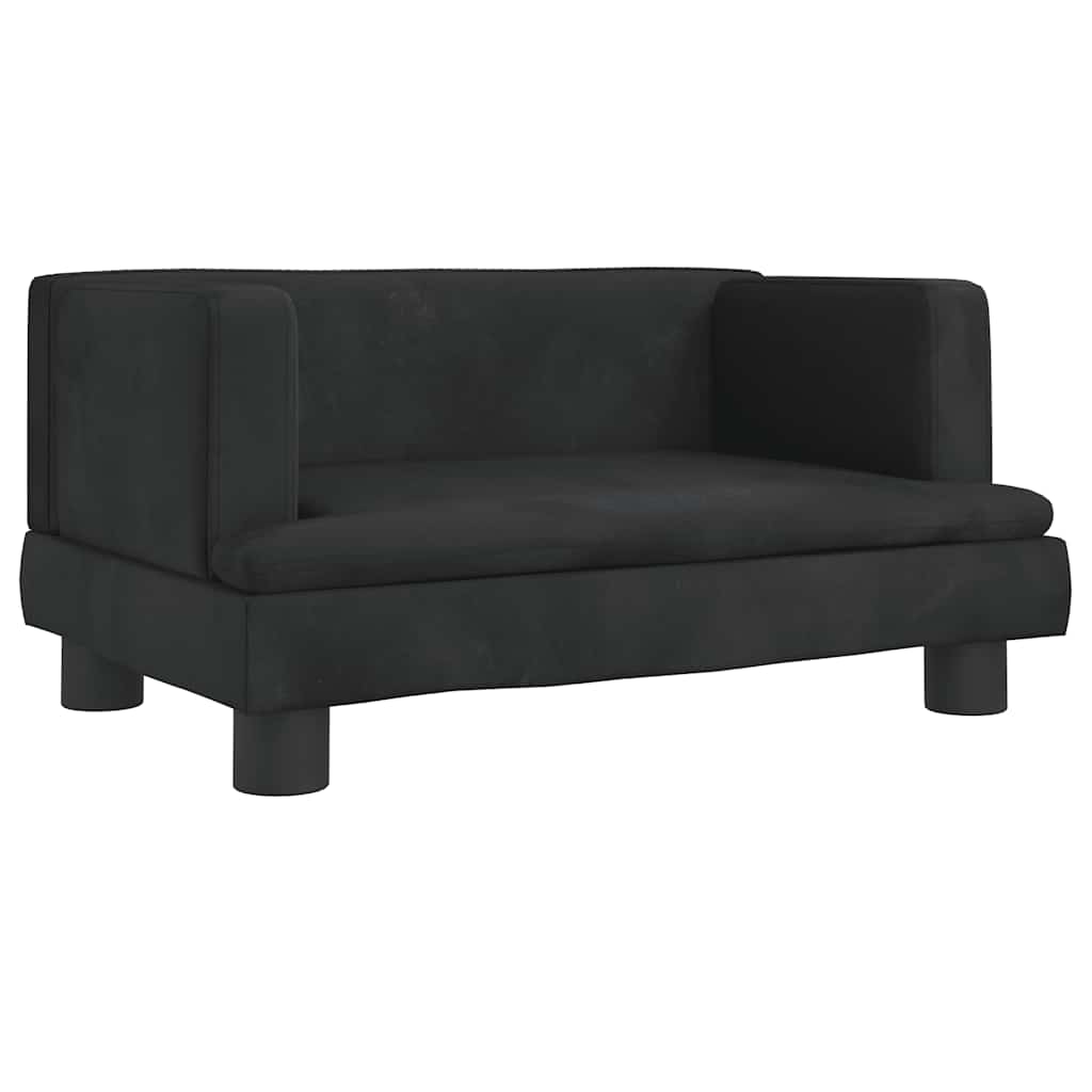 vidaXL Sofa dla dzieci, czarna, 60x40x30 cm, aksamit