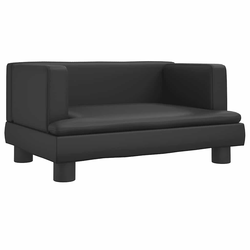 vidaXL Sofa dla dzieci, czarna, 60x40x30 cm, sztuczna skóra