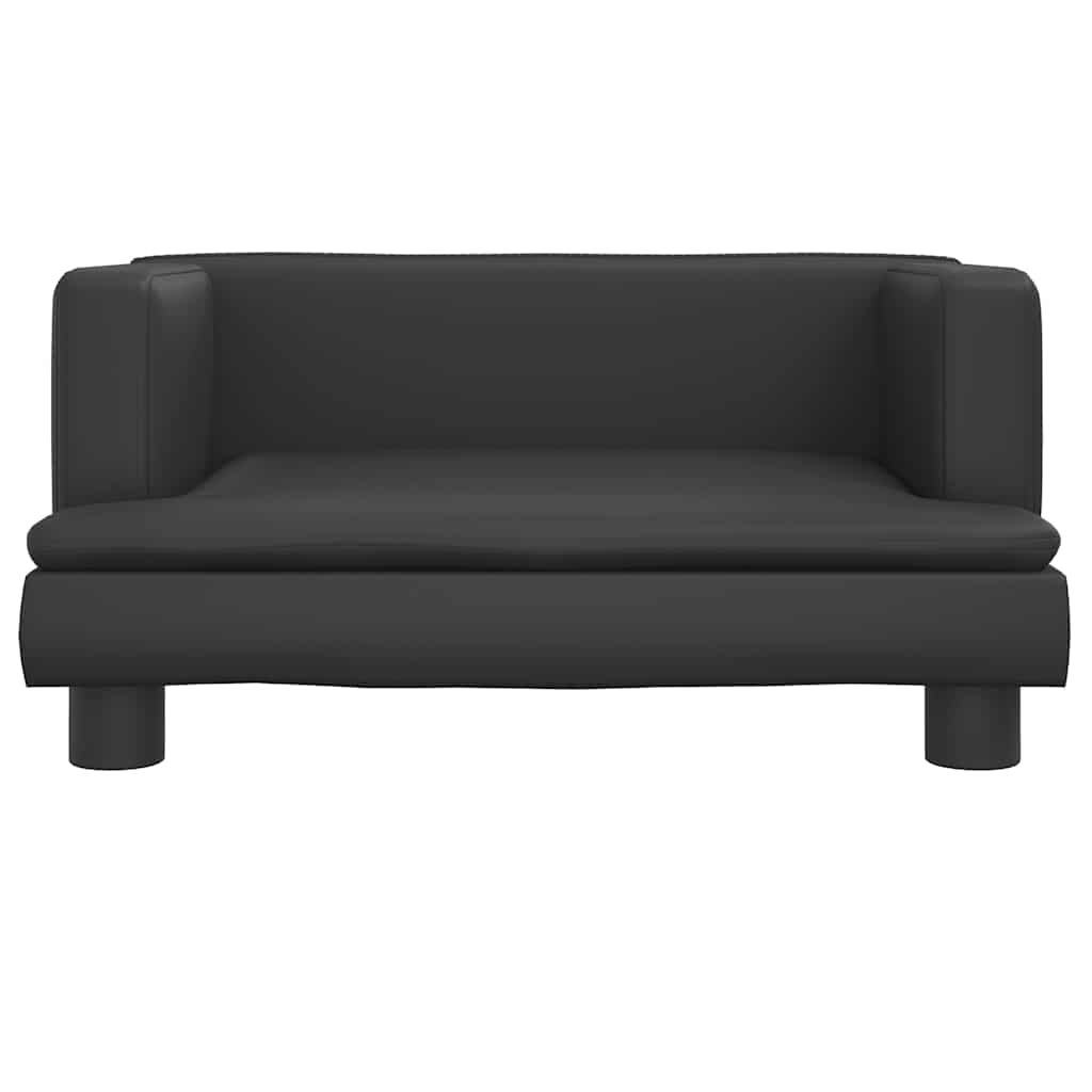 vidaXL Sofa dla dzieci, czarna, 60x40x30 cm, sztuczna skóra