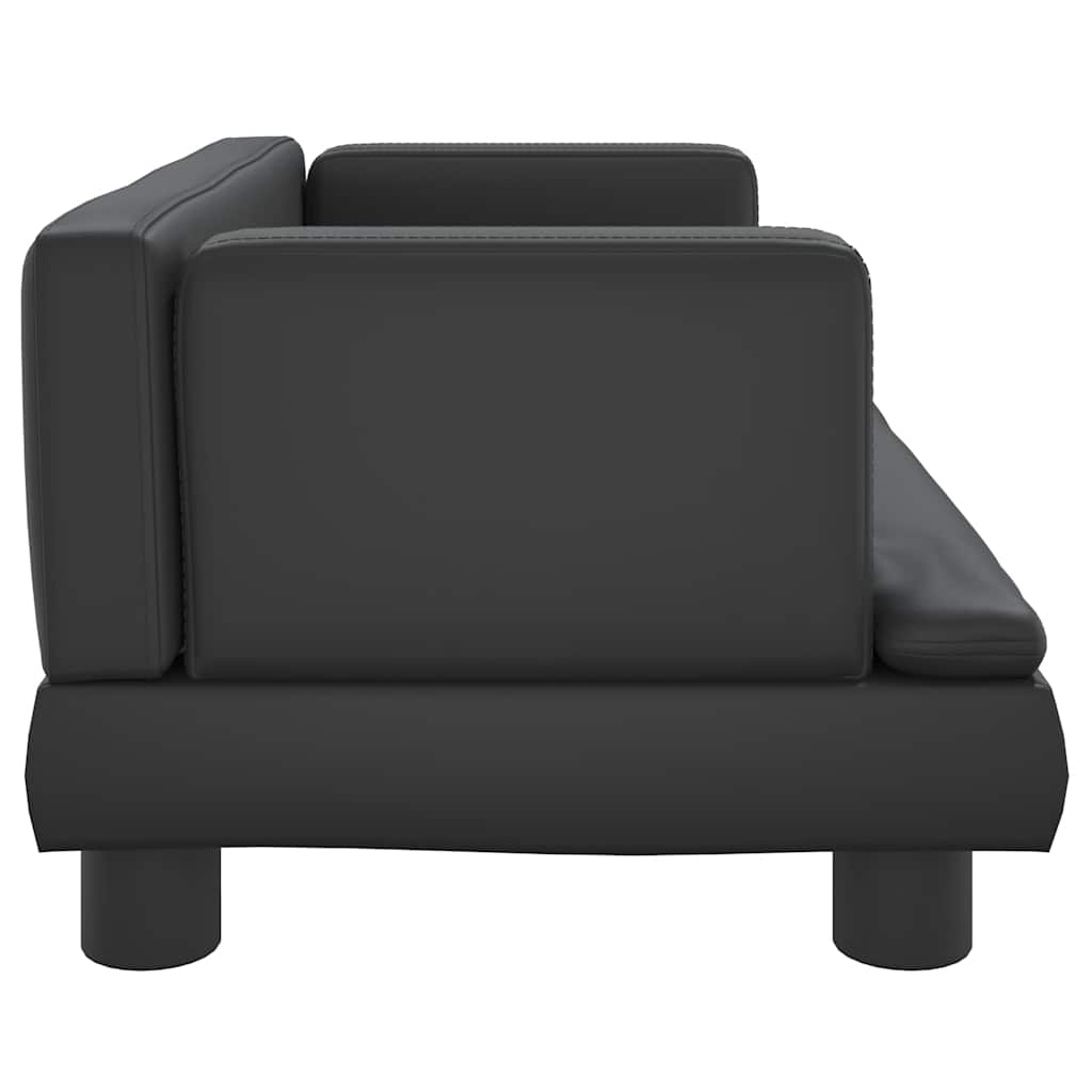 vidaXL Sofa dla dzieci, czarna, 60x40x30 cm, sztuczna skóra