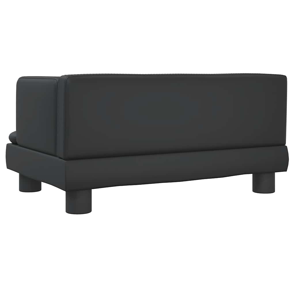 vidaXL Sofa dla dzieci, czarna, 60x40x30 cm, sztuczna skóra