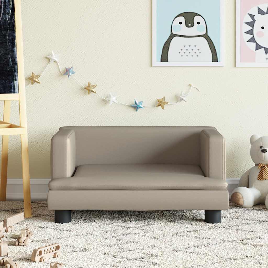 vidaXL Sofa dla dzieci, cappuccino, 60x40x30 cm, sztuczna skóra